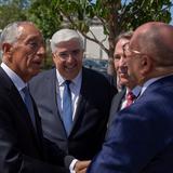 Le président du Portugal visite le temple de Lisbonne.