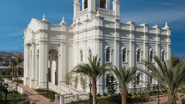 Extérieur du temple de Tijuana, au Mexique.
